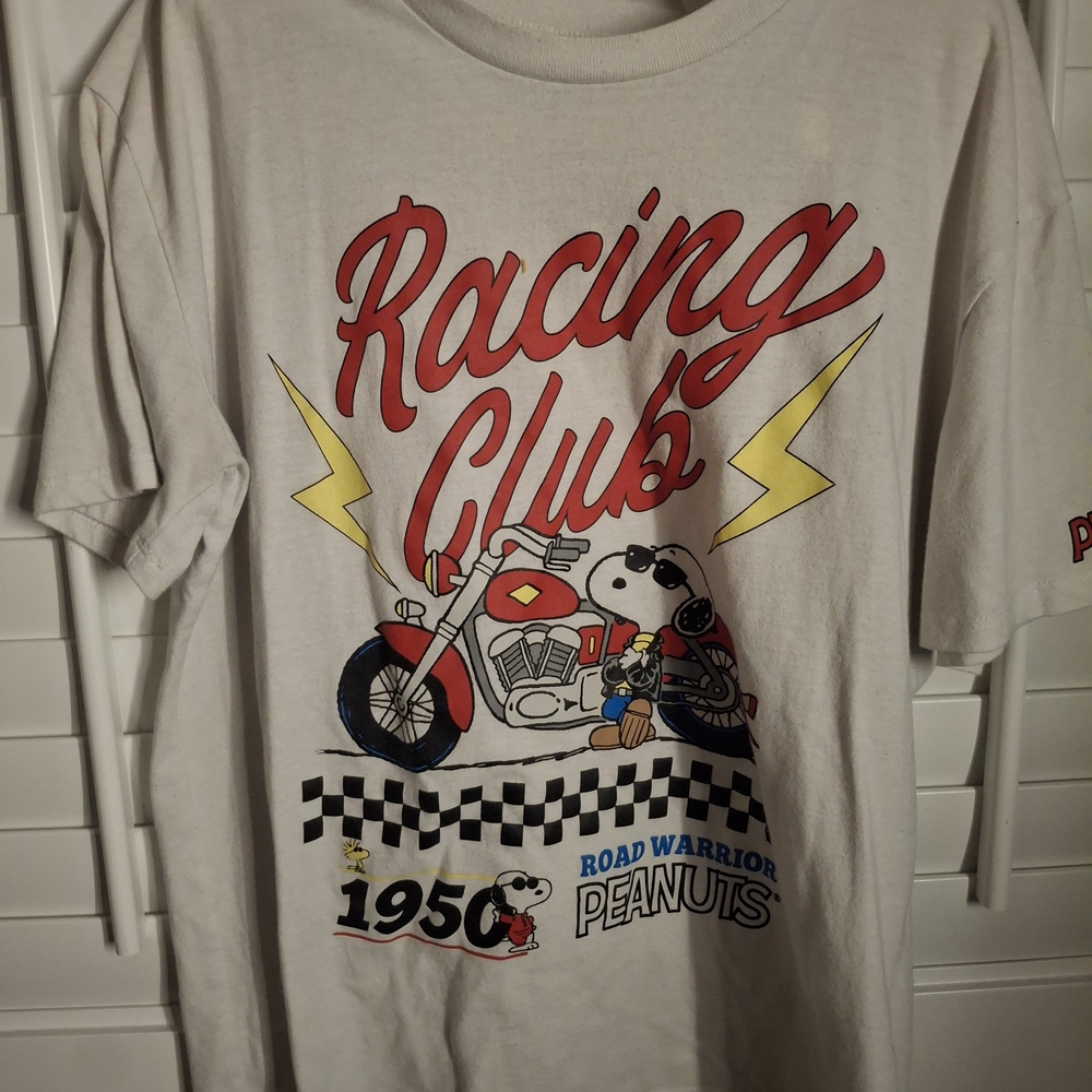 Peanuts Racing Club Kids T-Shirt - White, Red, Yellow